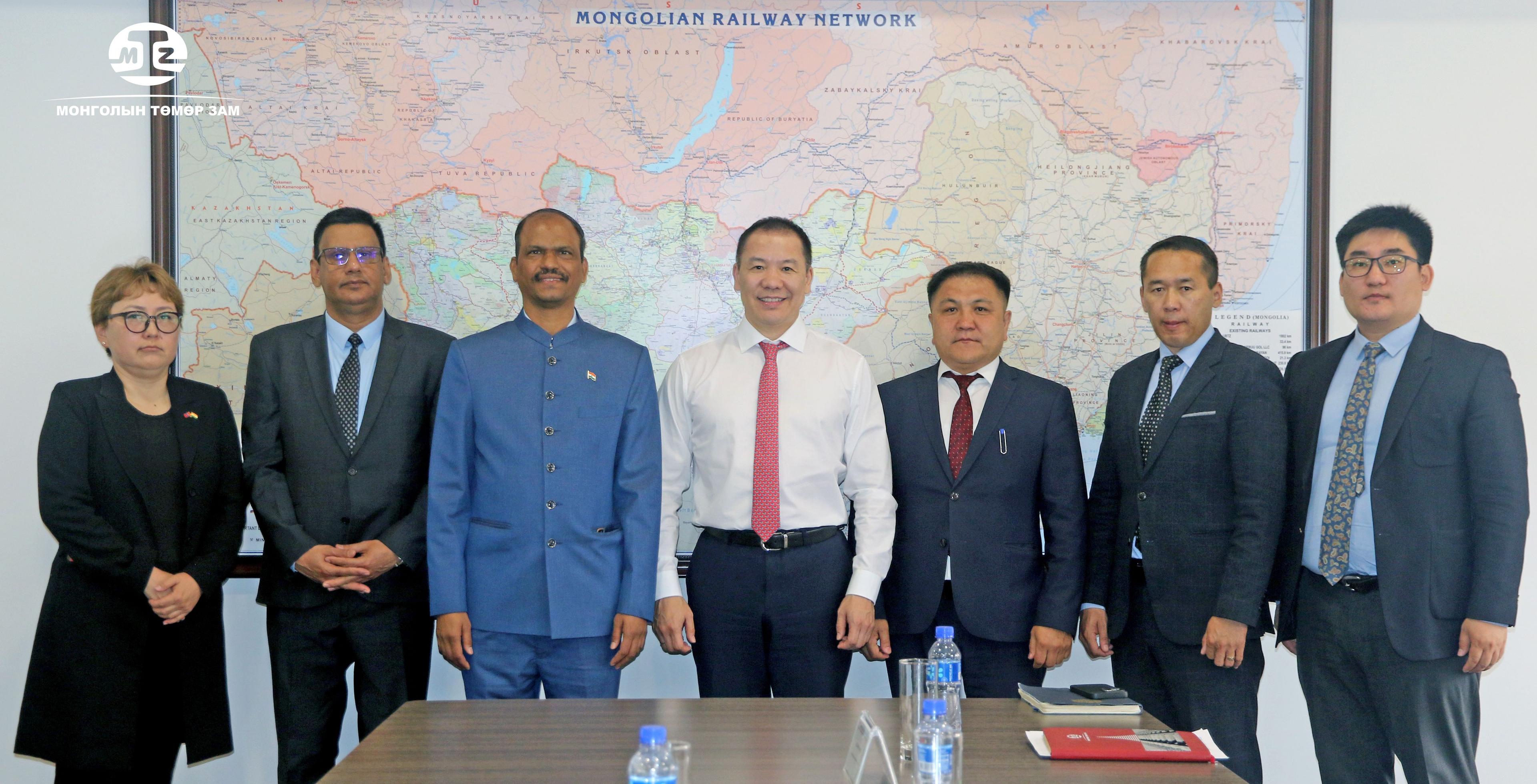  Ambassador HE Mr Atul Malhari Gotsurve met Mr Otgonsukh Batsuuri, CEO of Mongolian Railway